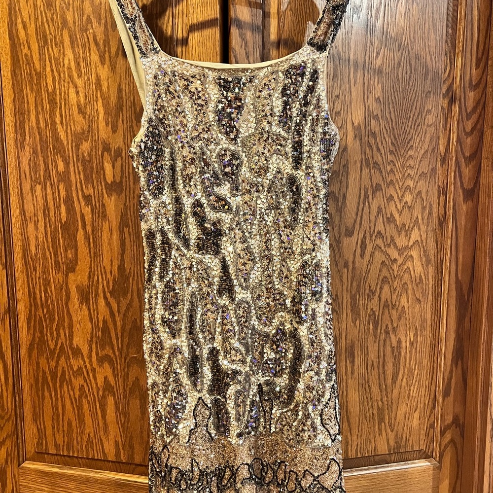 Zara Sequin Animal Print Dress